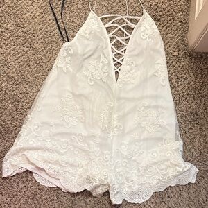 Forever 21 White Lace Romper